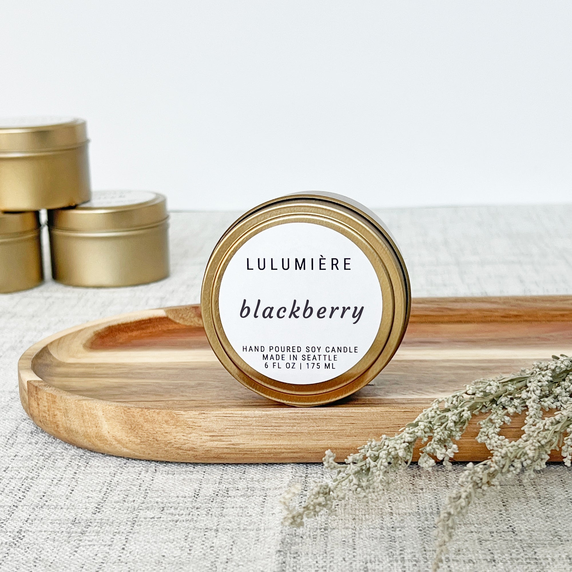 Blackberry Gold Tin Candle