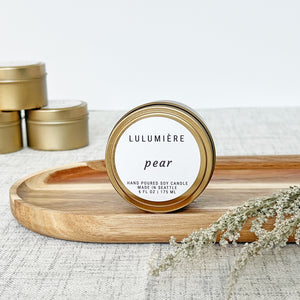 Pear Gold Tin Candle