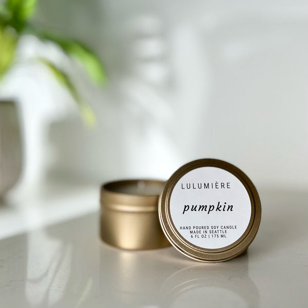 Pumpkin Gold Tin Candle